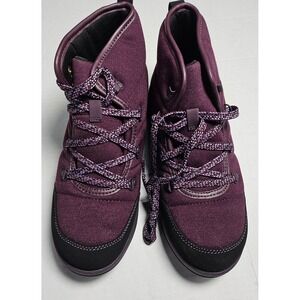 CLARKS Cloudsteppers Cabrini Cove Aubergine Lace Up Ankle Boots Women US 7 M